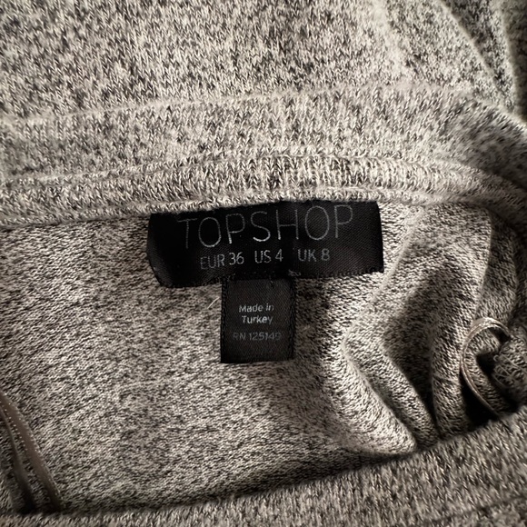 Topshop Heather Gray Tie Front Knit Dress - Picture 8 of 9